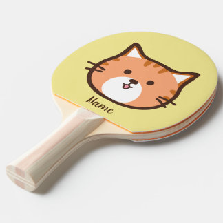Raquette De Ping Pong Chat mignon de bande dessinée