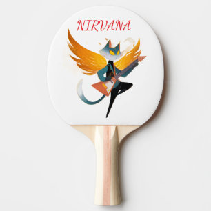 Raquette De Ping Pong Chat Nirvana avec guitare et ailes – Plaque de ten