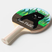 Raquette De Ping Pong Chat noir (Devant Angle)