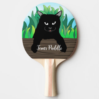 Raquette De Ping Pong Chat noir