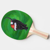 Raquette De Ping Pong Chat noir de Noël en vert (Côté)