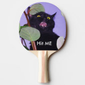 Raquette De Ping Pong Chat noir fâché fait sur commande de Halloween (Dos)