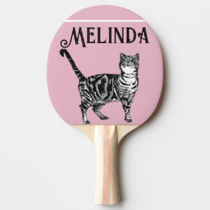 Raquette De Ping Pong Chat Tabby Pastel Chats Enfants Filles Rose clair
