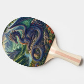 Raquette De Ping Pong Château du Dragon médiéval coloré (Côté)