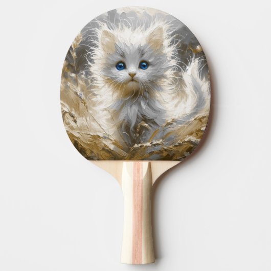 Raquette De Ping Pong Chaton blanc précieux (Devant)