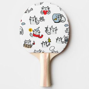 Raquette De Ping Pong Chats amusants, lait et magie.