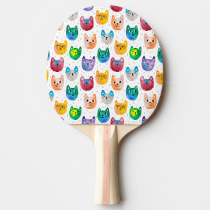 Raquette De Ping Pong Chats aquarelles et amis