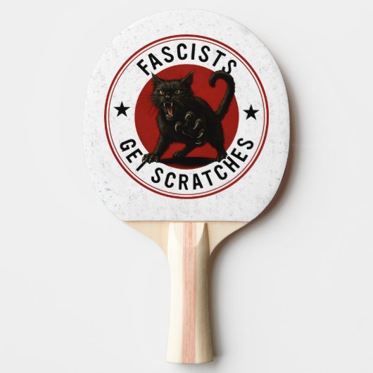 Raquette De Ping Pong Chats Contre les Fascistes (Devant)