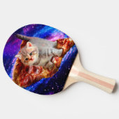 Raquette De Ping Pong Chats dans la pizza spatiale (Côté)