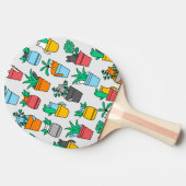 Raquette De Ping Pong Chats dans les pots à fleurs (Côté)