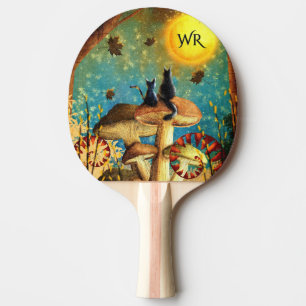 Raquette De Ping Pong Chats de champignons Monogrammes