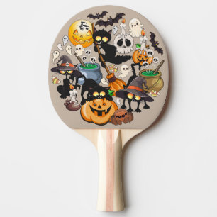 Raquette De Ping Pong Chats drôles de Halloween Fête