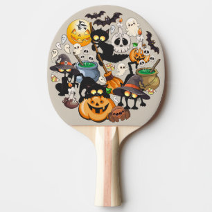 Raquette De Ping Pong Chats drôles de Halloween Fête
