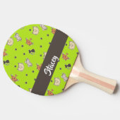 Raquette De Ping Pong Chats mignons en vert (Côté)