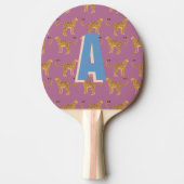 Raquette De Ping Pong Cheetah, léopard rose monogrammé (Devant)