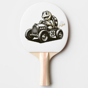 Raquette De Ping Pong Chemises Tri-Blend de tortue de dessin animé vinta