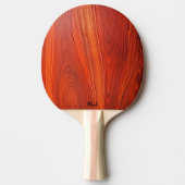 Raquette De Ping Pong Cherry wood texture custom monogram. (Devant)