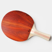 Raquette De Ping Pong Cherry wood texture custom monogram. (Côté)