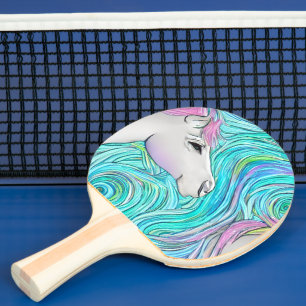 Raquette De Ping Pong Cheval Blanc Motif couleur pastel sans couture