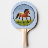 Raquette De Ping Pong Cheval Buckskin courant bleu clair (Dos)
