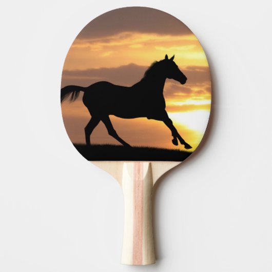 Raquette De Ping Pong Cheval dans le coucher du soleil (Devant)