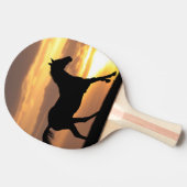 Raquette De Ping Pong Cheval dans le coucher du soleil (Côté)