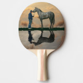 Raquette De Ping Pong Cheval Gris Et Groom OTTB Ping Paddle (Devant)