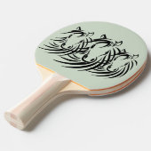 Raquette De Ping Pong Cheval noir sur vert (Devant Angle)