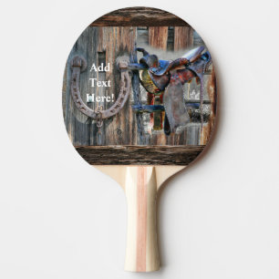 Raquette De Ping Pong Cheval Saddle Horseshoe Rustique Western Ping Pong