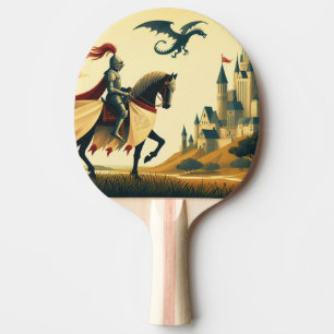 Raquette De Ping Pong Chevalier médiéval/dragon/château fantastique