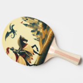 Raquette De Ping Pong Chevalier médiéval/dragon/château fantastique (Côté)