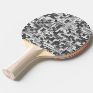 Raquette De Ping Pong Chevauchement de petits carrés dans les tons gris