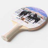 Raquette De Ping Pong Chevaux Du Quartier Noir En Neige (Devant Angle)