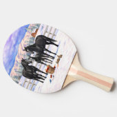 Raquette De Ping Pong Chevaux Du Quartier Noir En Neige (Côté)
