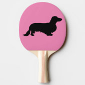 Raquette De Ping Pong Cheveux longs Dachshund - Silhouette 1 (Dos)