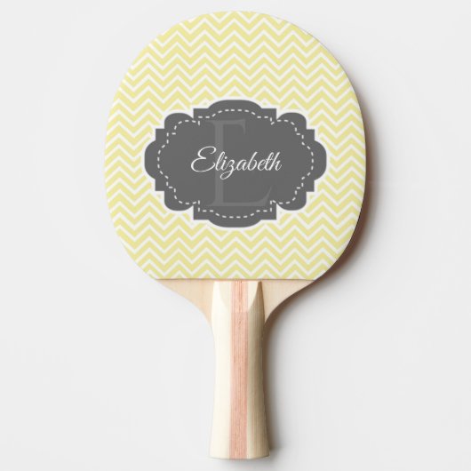 Raquette De Ping Pong Chevron Jaune Pagaie Personnalisée Ping Pong (Devant)