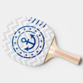 Raquette De Ping Pong Chevron nautique et sceau d'Ancre (Côté)
