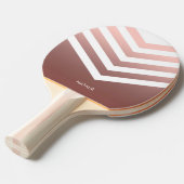 Raquette De Ping Pong Chevrons roses en or (Devant Angle)