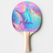 Raquette De Ping Pong Chic holographique monogramme de parties scintilla (Devant)