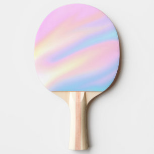 Raquette De Ping Pong Chic Unique pastel Rose Bleu abstrait vagues