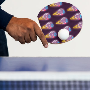 Raquette De Ping Pong Chien à crème glacée de néon