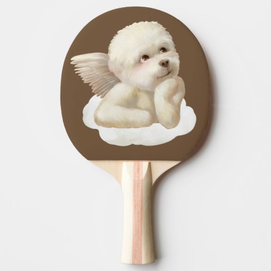 Raquette De Ping Pong Chien angélique et chat sur Cloud (Devant)