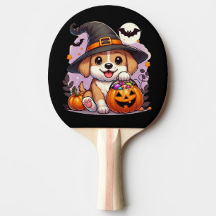 Raquette De Ping Pong Chien/chiot d'Halloween mignon
