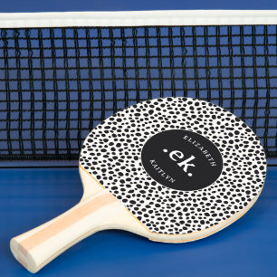 Raquette De Ping Pong Chien dalmate Abstrait Motif Monogramme