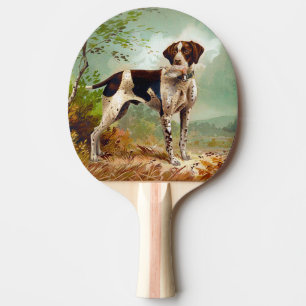 Raquette De Ping Pong Chien de chasse avec oiseau dans la bouche