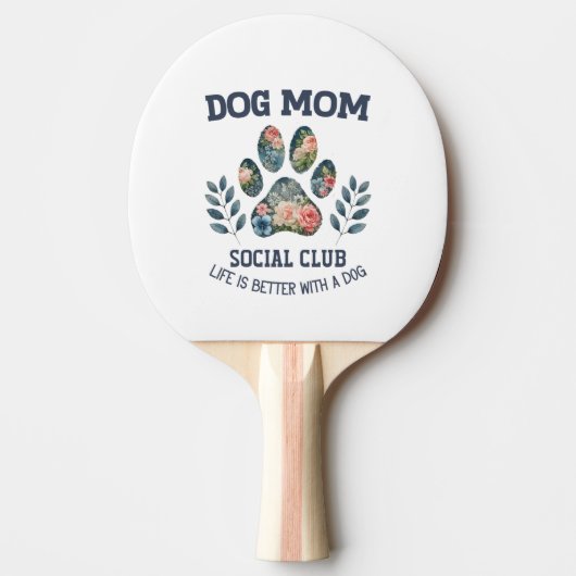 Raquette De Ping Pong Chien Maman Paw Floral (Devant)