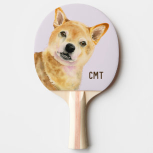 Raquette De Ping Pong Chien mignon, art de chien de Shiba Inu,