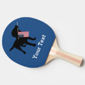 Raquette De Ping Pong Chien noir de laboratoire avec le drapeau (Côté)