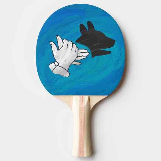 Raquette De Ping Pong Chien Ombré sur bleu (Devant)