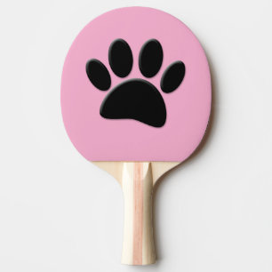 Raquette De Ping Pong Chien Pawprint rose